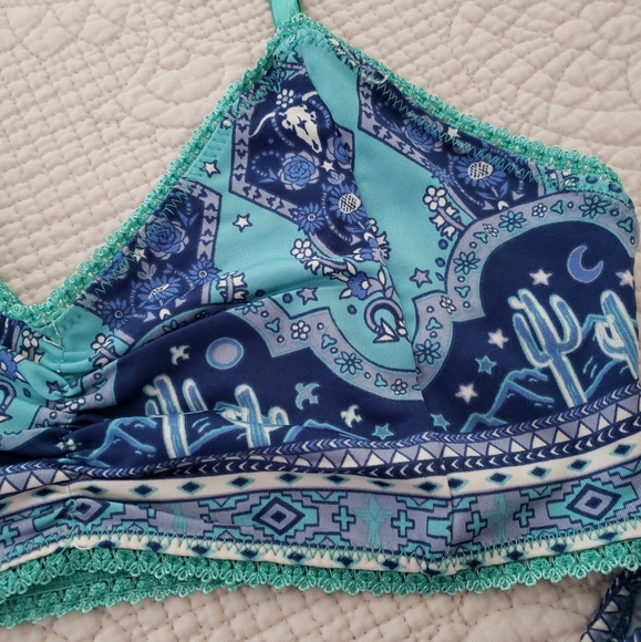 Spell Sunset Road Aqua Bralette + Bloomers SZ L 💙🦄 - Picture 6 of 10